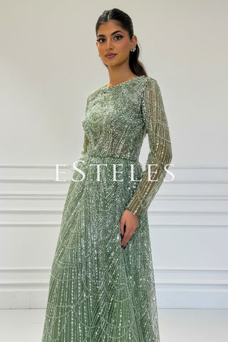 Nagina A-Line Modest - Olive