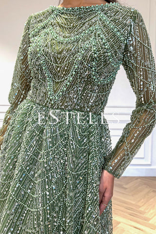 Nagina A-Line Modest - Olive