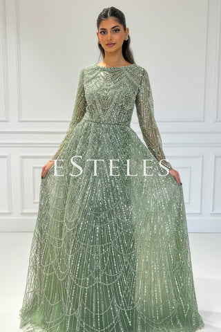 Nagina A-Line Modest - Olive