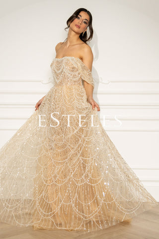 Nagina - Off shoulder - Champagne